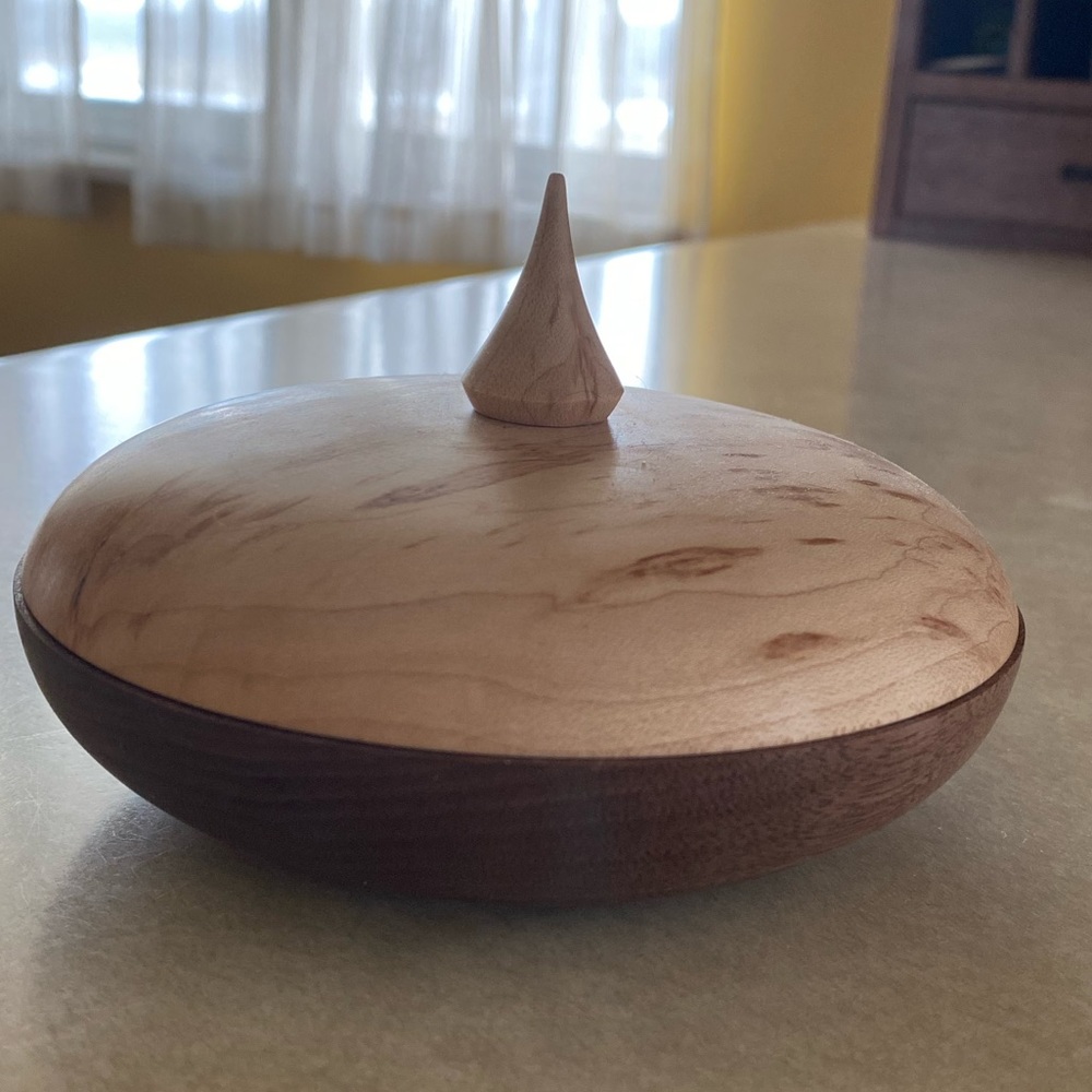 Handmade hand turned bowl with lid!